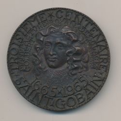Médaille - 3e centenaire St Gobain - Fondateur Colbert - bronze