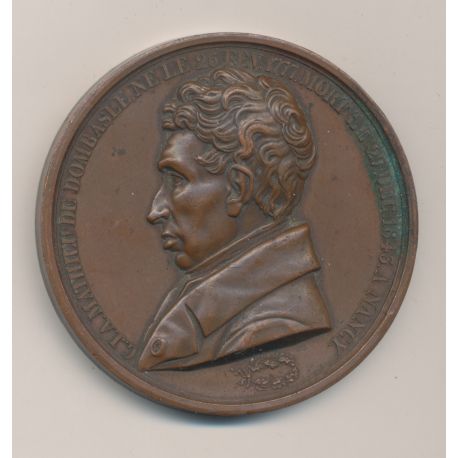 Médaille - Mathieu de Dombasle - 1843 - agriculture - bronze