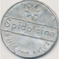 Timbre-monnaie - 10 Centimes rouge sur fond bleu - Spidoleine