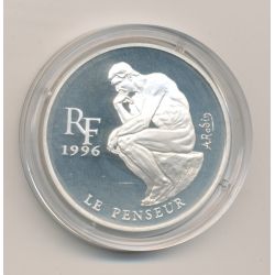 10 Francs - 1,5 Euro - Le penseur de Rodin - 1996 - argent BE
