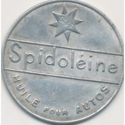 Timbre-monnaie - 10 Centimes rouge sur fond bleu - Spidoleine