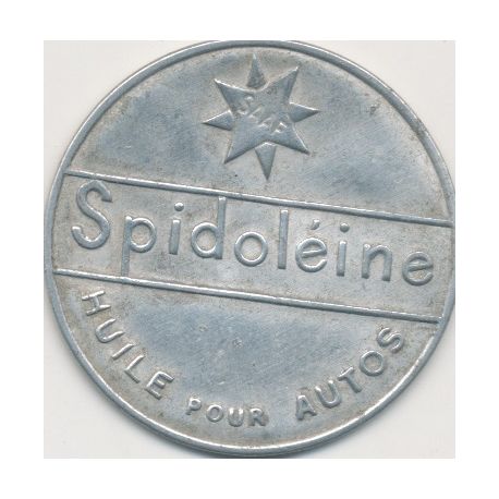 Timbre-monnaie - 10 Centimes rouge sur fond bleu - Spidoleine