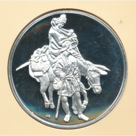 Médaille N°31 - La fuite en Égypte - Trésors de Rembrandt - argent