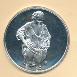 Trésors de Rembrandt - Médaille N°38 - Hendrickje se baignant dans une rivière - argent