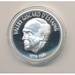 Médaille - Valery Giscard d'Estaing - Président de la République - portrait sur la gauche