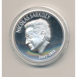 Médaille - Nicolas Sarkozy - Président de la République - portrait sur la gauche