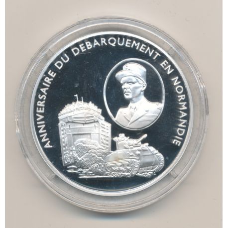 Médaille - Général Leclerc et la 2e DB - Débarquement en normandie - argent 