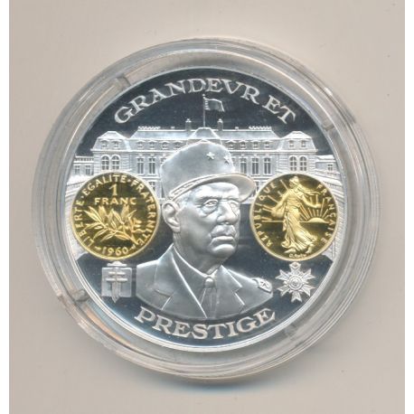 Médaille  - De Gaulle - 1 Franc 1960 - 2000 ans d'histoire monétaire Français 
