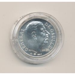 Médaille - Charles De Gaulle - portrait à droite - argent - 1980 - 21mm - avec certificat