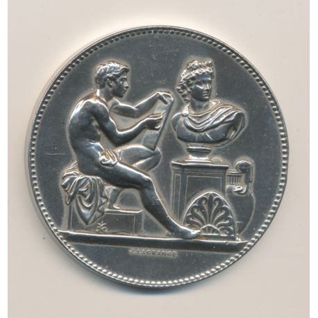 Médaille - Ville de paris - Enseignement dessin - 1883 - bronze argenté