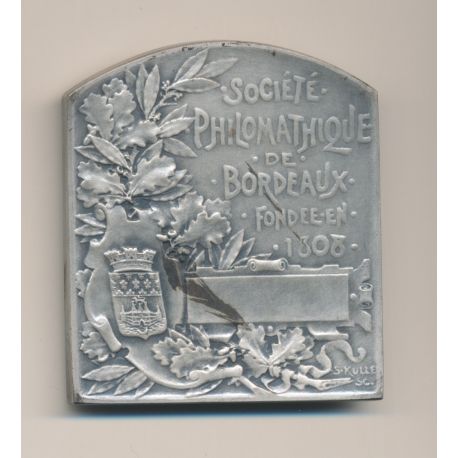 Médaille - Société Philomathique - 13e Exposition 1895 - Bordeaux - Diplôme d'honneur - bronze argenté