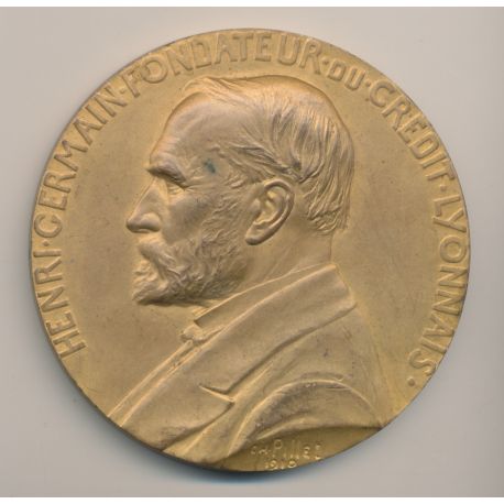 Médaille - Henri Germain - Fondateur du Crédit Lyonnais - 1910 - Bronze