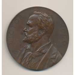 Médaille - Victor Hugo - uniface/repoussé - bronze - A.Borrel