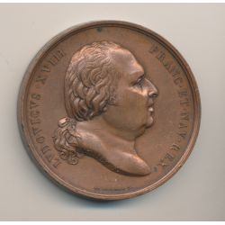 Médaille - Louis XVIII - Naissance de Henri duc de Bordeaux - 1820 - cuivre