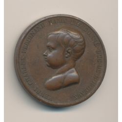 Médaille - Baptème duc de bordeaux - 1821 - cuivre - 38mm