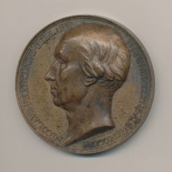Médaille - Nicolas François bellart - 1826 - Procureur cour royale - cuivre - 51mm - Barre 1829