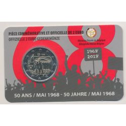 Coincard - 2 Euro Belgique 2018 - 50 ans mai 1968 - version Française