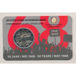 Coincard - 2 Euro Belgique 2018 - 50 ans mai 1968 - 50 Jaar/mei 1968