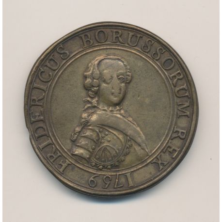 Médaille - Frédéric II - Guerre de 7 ans - 1759 Berlin - Prusse - cuivre