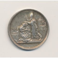 Médaille de mariage - gravée initiales BP - argent 