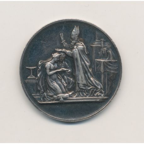 Médaille de mariage - gravée initiales - 29 octobre 1884 - argent