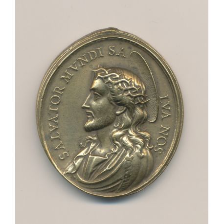 Médaille - Jésus Christ et vierge marie - bronze
