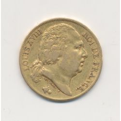 Louis XVIII - 20 Francs Or - 1819 A Paris - Buste nu