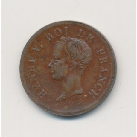 Henri V - Module 1/2 Franc - 29 septembre 1833 - bronze