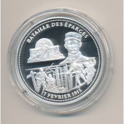 Médaille - Bataille des éparges - 17 février 1915 - 100e anniversaire de la grande guerre - argent 