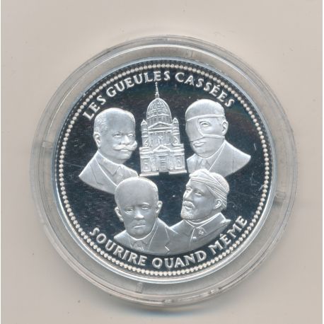 Médaille - Les gueules cassées - sourire quand même - 100e anniversaire de la grande guerre - argent 