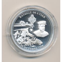 Médaille - Bataille de l'Yser - 26 octobre 1914 - 100e anniversaire de la grande guerre - argent 
