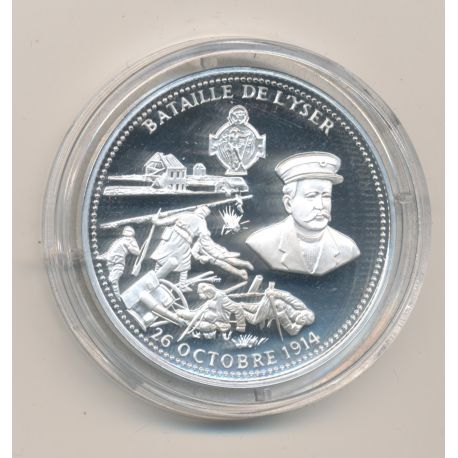 Médaille - Bataille de l'Yser - 26 octobre 1914 - 100e anniversaire de la grande guerre - argent 
