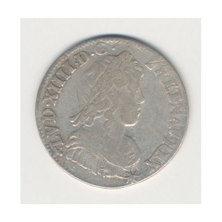 Louis XIV - 1/4 écu mèche longue - 1655 Rennes