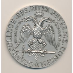 Médaille Maçonnique - Grand collège des rites supreme - conseil - 33e grade - argent
