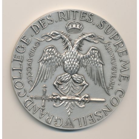 Médaille - Grand collège des rites supreme - conseil - 33e grade - argent
