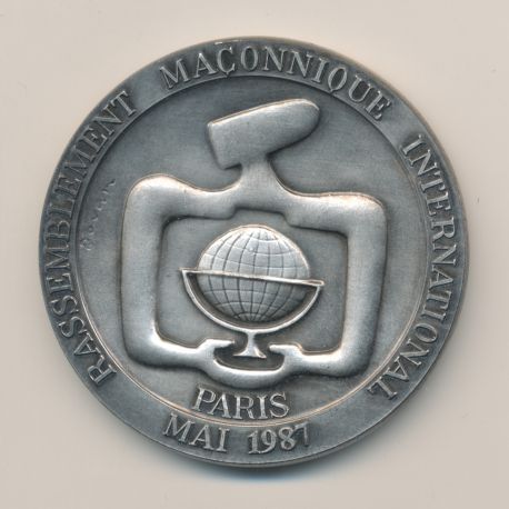 Médaille - Rassemblement maçonnique international Paris 1987 - Grand orient de france