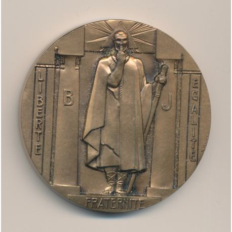 Médaille Maçonnique - Grand Orient de France - bronze - par Blin