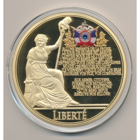 Médaille - Liberté - Collection Liberté égalité fraternité - couleur et insert swarovski - 70mm