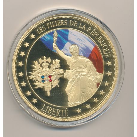 Médaille - Liberté - Les Piliers de la république - couleur et insert swarovski - 70mm