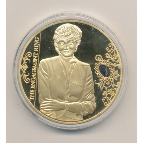 Médaille 40mm - Bijoux princesse Diana N°2 - cuivre doré