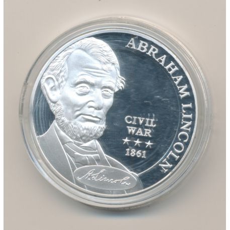 Médaille - Abraham Lincoln - Civil war 1861 - cuivre argenté