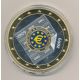 Médaille 70mm - Euro géant - 10 ans euro - cuivre argenté et doré