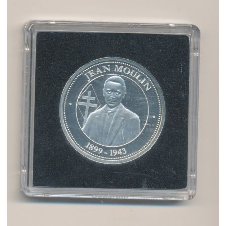 Médaille - Jean Moulin - collection Panthéon - argent - 30mm