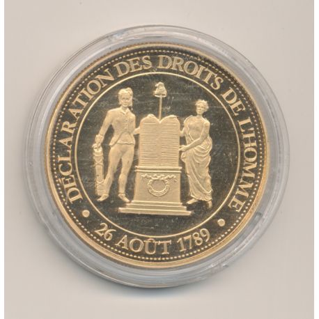 Médaille - Déclaration des droits de l'homme - 26 aout 1789 - Révolution Française - 1789-1799 - cuivre doré - 41mm
