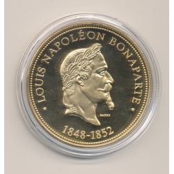 Médaille - Louis Napoléon Bonaparte - Président de la République - nickel doré - 41mm