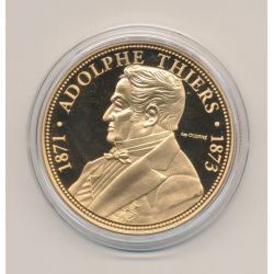 Médaille - Adolphe Thiers - Président de la République - nickel doré - 41mm