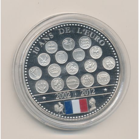 Médaille - 10 ans de l'euro - 2012 essai - L"europe des XXVII - nickel - 41mm