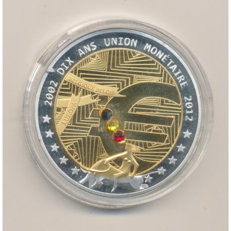 Médaille - 10 ans Union Monétaire 2002 - cuivre argenté - 40mm