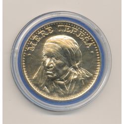 Médaille - Mère Thérèsa - Prix nobel de la paix 1979 - cuivre doré - 40mm