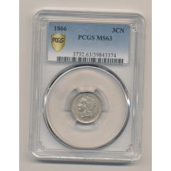 3 Cent - 1866 - nickel - PCGS MS63